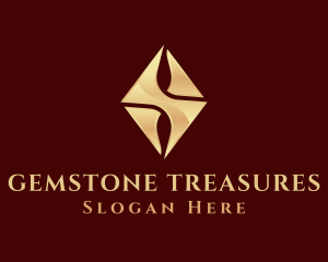 Golden Diamond Gemstone logo design
