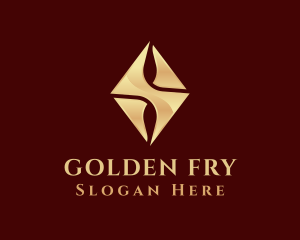 Golden Diamond Gemstone logo design