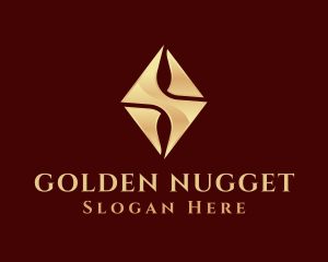 Golden Diamond Gemstone logo design