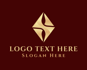 Golden Diamond Gemstone Logo