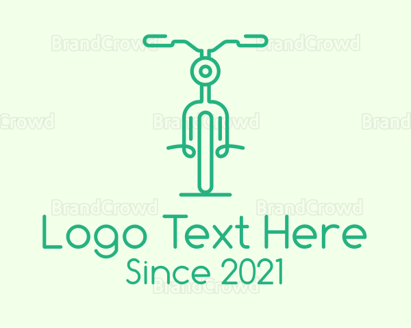 Green Bicycle Outline Logo