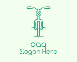 Green Bicycle Outline Logo