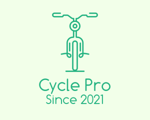 Green Bicycle Outline logo design