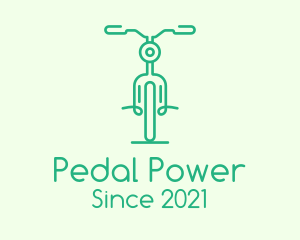 Bicycle - Green Bicycle Outline logo design