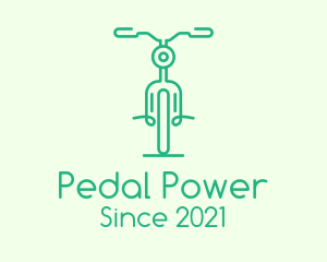 Green Bicycle Outline logo design