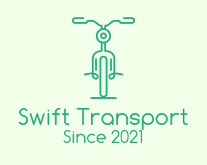 Green Bicycle Outline logo design