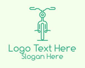 Green Bicycle Outline Logo
