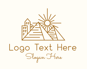 Travel Guide - City Building Pyramid logo design