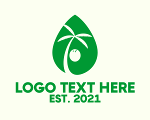 Drop - Green Coconut Juice logo design