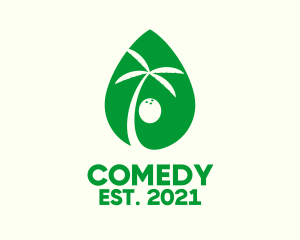 Tropical Drink - Green Coconut Juice logo design