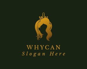 Woman - Pageant Princess Hair logo design