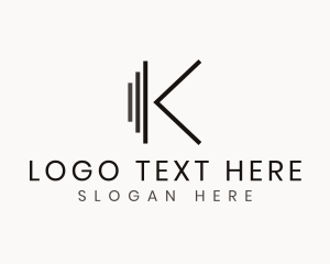Letter K - Multimedia Stripe Letter K logo design