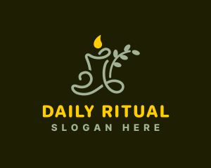 Ritual Candle Flame logo design