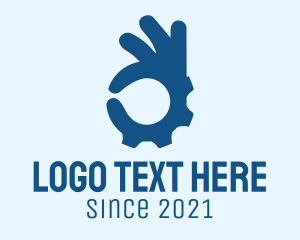 Repairman - Blue Hand Gesture logo design