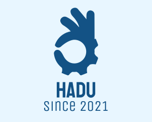 App - Blue Hand Gesture logo design