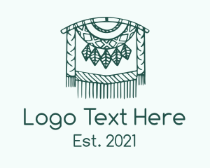 Green Macrame Decoration  logo design