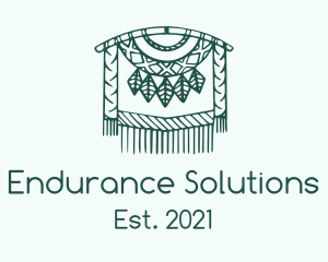 Green Macrame Decoration  logo design