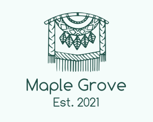 Green Macrame Decoration  logo design