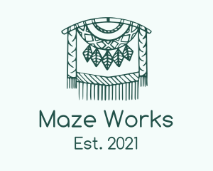 Green Macrame Decoration  logo design