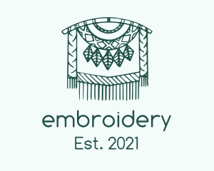 Green Macrame Decoration  logo design