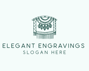 Green Macrame Decoration  logo design