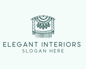 Green Macrame Decoration  logo design