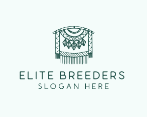 Green Macrame Decoration  logo design