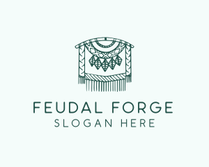 Green Macrame Decoration  logo design