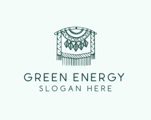 Green Macrame Decoration  logo design