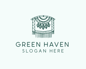 Green Macrame Decoration  logo design