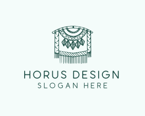 Green Macrame Decoration  logo design