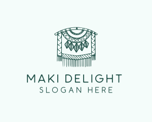 Green Macrame Decoration  logo design