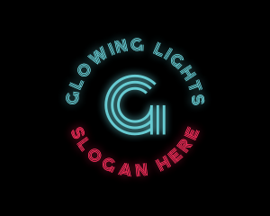 Lights - Disc Jockey Neon Lights logo design