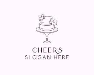 Flower Wedding Cake Logo