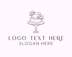Dessert - Flower Wedding Cake logo design