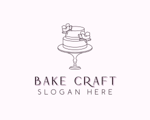 Flower Wedding Cake logo design