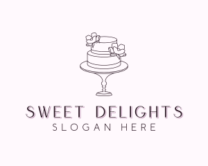 Flower Wedding Cake logo design