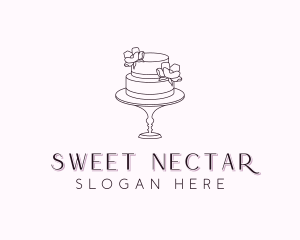 Flower Wedding Cake logo design