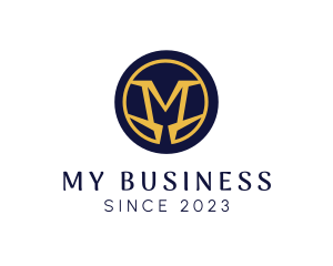 Masculine Gold M Business logo design