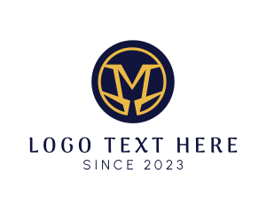 Badge - Masculine Gold M Business logo design