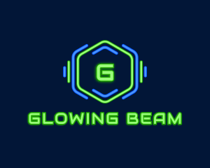 Neon Glow Hexagon logo design