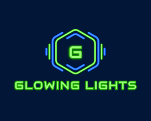 Neon Glow Hexagon logo design