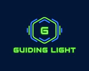 Neon Glow Hexagon logo design