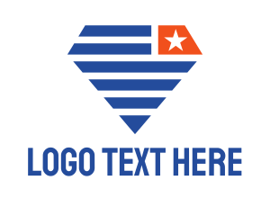 America - Star Stripes Diamond logo design