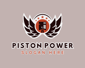 Piston - Piston Wings Repairman logo design