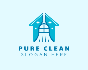 Broom Housekeeping  Cleaning  logo design