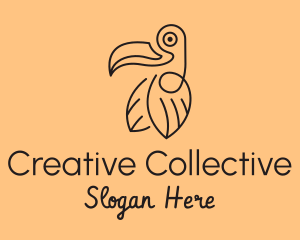 Creative Monoline Toucan logo design