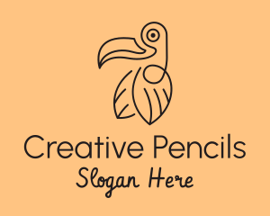 Creative Monoline Toucan logo design