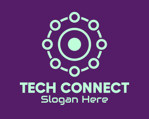 Covid 19 - Tech Virus Dots logo design