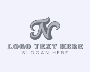 Vintage - Styling Barbershop Letter N logo design